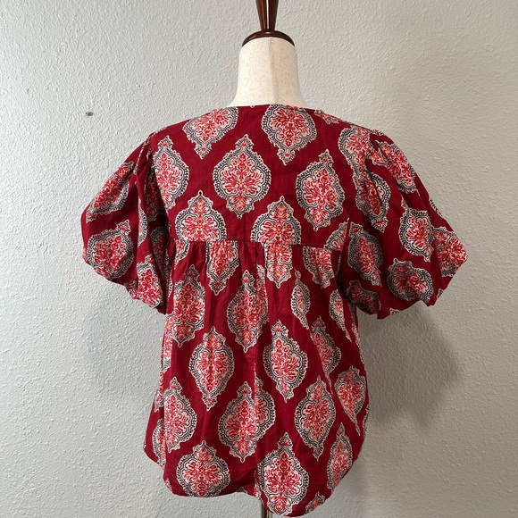 THML Burgundy Paisley Top Size Medium - Picture 4 of 5